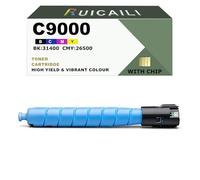 Cartouche de Toner C9000 avec Puce 106R04081 106R04078 106R04079 106R04080 Imprime 31 400 et 26 500 Pages, Remplacement pour imprimante Xerox VersaLink C9000 (1PK-Cyan)