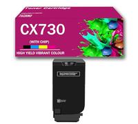 Cartouche de Toner Compatible avec Les imprimantes Lexmark CS730de, CS735de, CX730de, CX735adse et CX737adzse (Noir/Cyan/Magenta/Jaune), Haute capacité, Impression Haute définition,Black-Low Yield
