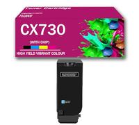 Cartouche de Toner Compatible avec Les imprimantes Lexmark CS730de, CS735de, CX730de, CX735adse et CX737adzse (Noir/Cyan/Magenta/Jaune), Haute capacité, Impression Haute définition,Cyan-Low Yield