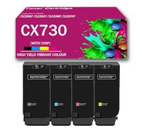 Cartouche de Toner Compatible avec Les imprimantes Lexmark CS730de, CS735de, CX730de, CX735adse et CX737adzse (Noir/Cyan/Magenta/Jaune), Haute capacité, Impression Haute définition,4Color-Low Yield