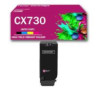 Cartouche de Toner Compatible avec Les imprimantes Lexmark CS730de, CS735de, CX730de, CX735adse et CX737adzse (Noir/Cyan/Magenta/Jaune), Haute capacité, Impression Haute définition,Magenta-Low Yield