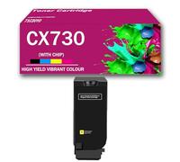 Cartouche de Toner Compatible avec Les imprimantes Lexmark CS730de, CS735de, CX730de, CX735adse et CX737adzse (Noir/Cyan/Magenta/Jaune), Haute capacité, Impression Haute définition,Yellow-Low Yield
