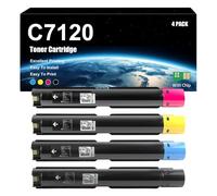 Cartouche De Toner Compatible avec Xerox C7120 006R01824 006R01825 006R01826 006R01827 Haut Rendement Compatible avec Imprimantes Xerox Versalink C7120 C7125 C7130, avec Puce,4 Colors-1 Set