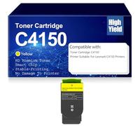 Cartouche de Toner Compatible C4150 à Haut rendement 24B6519 24B6516 24B6517 24B6518 Cartouches de Toner Haute capacité pour Lexmark C4150 Imprimantes,C4150-Yellow