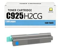 Cartouche de Toner Compatible C925H2KG pour Lexmark | Pour Lexmark C925de C925 X925 X925de - Haute Capacité 8 500 Pages Noir / 7 500 Pages Couleur avec Puce,Cyan