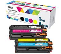 Cartouche De Toner Compatible CS331 De Capacité Standard 1500 Pages pour Imprimantes Lexmark CS331DW CS431DW CX331ADWE CX431ADW (sans Puce),4 Colors-1 Pack