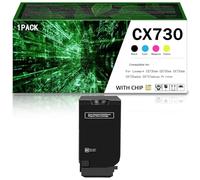 Cartouche de Toner Compatible CX730 pour imprimantes Lexmark Haute capacité CS730de, CS735de, CX730de, CX735adse et CX737adzse. Répond à Tous Vos Besoins d'impression. avec Puce,Black-Low Yield