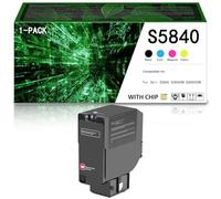 Cartouche de toner compatible Dell S5840, haute capacité, compatible avec les imprimantes Dell S5840 S5840DN S5840CDN, avec puce, noir : 20000 pages ; cyan/magenta/jaune : 12000 pages,Magenta-1Pack