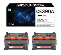 Cartouche de Toner Compatible HP CE390A Noire, Compatible avec Les imprimantes Multifonctions HP LaserJet M4555 MFP M601 M601n M602n M602dn M602x M603 M603n. 24 000 Pages.,24000Page-2PCS