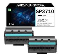 Cartouche de Toner Compatible HP SP3710 SP3710X, Cartouche d'encre Noire avec Puce, Compatible avec Les imprimantes Laser Multifonctions Ricoh Aficio SP3710SF SP3710DN M320F P311,3500Page-2PCS