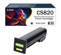 Cartouche de Toner Compatible Lexmark Haute capacité, Compatible avec Les imprimantes des séries CS820de CS820dte CS820dtfe CX820de CX820dtfe CX825de CX825dte CX825dtfe CX860de,Yellow-Regular Yield