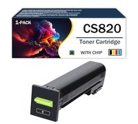 Cartouche de Toner Compatible Lexmark Haute capacité, Compatible avec Les imprimantes des séries CS820de CS820dte CS820dtfe CX820de CX820dtfe CX825de CX825dte CX825dtfe CX860de,Black-Regular Yield