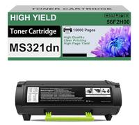 Cartouche De Toner Compatible MS321dn 56F2000 56F2H00 De Remplacement pour Imprimantes Lexmark MS321 MS421 MS521 MS621 MS622 MX321 MX421 MX521 MX522 MX622,Black-15000 Pages