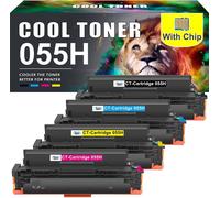 Cartouche De Toner Compatible Pour Canon 055H 055 I-Sensys Mf742Cdw Mf746Cx Mf744Cdw Mf743Cdw Lbp663Cdw Mf741Cdw Mf745Cdw Lbp664Cx Mf746Cdw Mf740C Lbp660C - Noir Cyan Jaune Magenta[Marque1619]