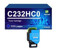 Cartouche De Toner Compatible pour Lexmark C2325 MC2325 C2425 MC2535 MC2640 | C2320K0 C2320C0 C2320M0 C2320Y0 Cartouches de toner compatibles pour MC2425 C2425 C2325 MC2325 MC2535 MC2640,Cyan-1 Pack