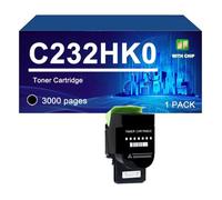 Cartouche De Toner Compatible pour Lexmark C2325 MC2325 C2425 MC2535 MC2640 | C2320K0 C2320C0 C2320M0 C2320Y0 Cartouches de toner compatibles pour MC2425 C2425 C2325 MC2325 MC2535 MC2640,Black-1 Pack