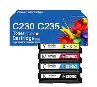 Cartouche de Toner Couleur Haute capacité C230 4 Couleurs, Remplacement 006R04387/88/89/90 pour imprimantes XEROX C230 et C235,Without Chip-4Color