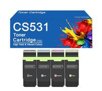 Cartouche de Toner CS531 Haute capacité (Remplacement) pour imprimantes Lexmark CS531, CS531dw, CX532adwe, CS632dw et CX635adwe - Facile à Installer et à Utiliser,CS531-4Color