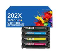 Cartouche de Toner de Remplacement 202X CF500X 202X CF500A 202A pour imprimante HP LaserJet Pro M254dw M254nw M280nw, Facile à Installer et à Utiliser,202X-4Color