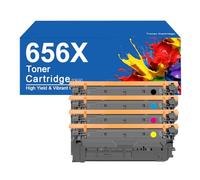 Cartouche de Toner de Remplacement 656X pour imprimante HP Color Laserjet Enterprise M652n, M652dn, M653dn, M653x et 653dh. Impression Haute définition.,656X -4 Color