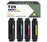 Cartouche de Toner de Remplacement Compatible T09 avec Puce, Fonctionne avec Canon imageCLASS X C1127iF, imprimante Color imageCLASS MF1127C. (4, Noir Cyan Magenta Jaune)