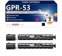 Cartouche de Toner GPR53 de Remplacement pour Canon imageRUNNER Advance C3325i C3330i C3525i C3525i II C3525i C3530i C3530i II Imprimante,Black-2 Pack