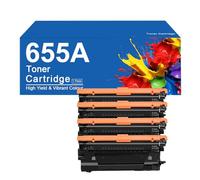 Cartouche de Toner Haute capacité 655A de Remplacement pour imprimante HP Color Laserjet Enterprise M652n, M652dn, M653dn, M653x et 653dh. Imprimez clairement.,655A -4 Color