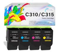 Cartouche de toner haute capacité C310 C315 pour imprimante Xerox 006R004360 006R004361 006R004362 006R004363 Remplacement de cartouche de toner pour imprimante Xerox C310 C315,Multi colored-4PCS