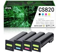 Cartouche de Toner Haute capacité CS820, Compatible avec Les imprimantes Lexmark CS820de, CS820dte, CS820dtfe, CX820de, CX820dtfe, CX825de, CX825dte, CX825dtfe, CX860de, CX860dte,4Color-Regular Yield