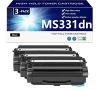 Cartouche de Toner Haute Capacité MS331dn pour Lexmark MS331dn, MS431dn, MS431dw, MX331adn, MX431adn et MX431adw Imprimantes, Capacité 3000 Pages,Black-3 Pack