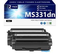 Cartouche de Toner Haute Capacité MS331dn pour Lexmark MS331dn, MS431dn, MS431dw, MX331adn, MX431adn et MX431adw Imprimantes, Capacité 3000 Pages,Black-2 Pack