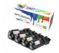 Cartouche de toner haute capacité SPC360DN 408246 408247 408248 408249 | Pièce de rechange compatible pour imprimantes multifonctions Ricoh séries SPC360DNW SPC360SFNW SPC361SFNW,4Color-1Pack