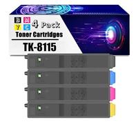 Cartouche De Toner Haute Capacité TK-8115 avec Puce TK-8115K TK-8115C TK-8115M TK-8115Y Compatible avec Les Imprimantes Kyocera ECOSYS M8130cidn M8124cidn,4 Colors-1 Set