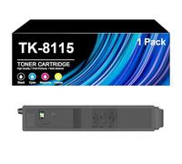 Cartouche De Toner Haute Capacité TK-8115 TK-8115K TK-8115C TK-8115M TK-8115Y Compatible avec Puce pour Imprimantes Kyocera M8130cidn M8124cidn, 6 000-12 000 Pages,Black-1 Set