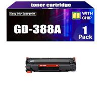 Cartouche de Toner Noir Haute capacité 388A avec Puce pour imprimantes HP M1136, M126nw, M126a, P1007, P1008, P1106, P1108, M1213nf, M1216nfh, M1218nfs, M1219nf, M128fw, M126fp,Black-1 Pack