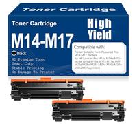 Cartouche de Toner Noir M14-M17 pour HP, Cartouches de Toner Noir Haute capacité M14 M17 Compatible pour HP Laser Pro M14-M17 Imprimantes,M14 M17-2PC
