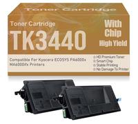 Cartouche de Toner Noir TK-3440 Compatible PA6000x MA6000ifx, Haut rendement, Haute capacité, pour Kyocera ECOSYS PA6000x MA6000ifx, 40 000 Pages, avec Puce,TK3440-2PC