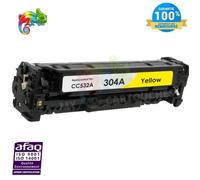 Cartouche de Toner Remanufacturée 304A CC532A (1 Jaune) HP Color Laserjet CP2020 CP2025 CP2025dn CP2025n CP2025x CM2320 CM2320fxi
