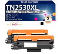 Cartouche de Toner TN2530XL Black de Remplacement pour Brother HL-L2400DW 2445DW 2460DW HL-L2460DWXL L2464DW L2480DW L2865DW DCP-L2640DW Imprimante,Black-2 Pack