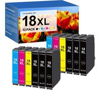 Cartouche d'encre 18 18XL multiple pour Epson 18 18 XL pour Epson Expression Home XP-30 XP-405WH XP-405 XP-225 XP-215 XP-205 XP-212 XP-202 XP-325 XP-315 XP-305 XP-322 XP-312 XP-425(125 Pack)