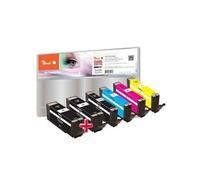Cartouche d'encre - PEACH - 316838 - Noir, Bleu, Rose, Jaune - Compatible Canon CLI-551 - Pack de 6 Bleu G