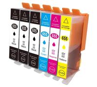 Cartouche d'encre 655XL pour imprimante, compatible avec Deskjet 655, 4615, 3520, 3525, 4620, 4625, 5525, 6520, 655 HP, 6525 XL-6 pièces