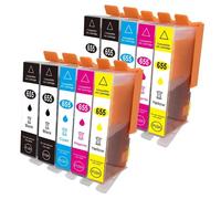 Cartouche d'encre 655XL pour imprimante, compatible avec Deskjet 655, 4615, 3520, 3525, 4620, 4625, 5525, 6520, 655 HP, 6525 XL-10 pièces