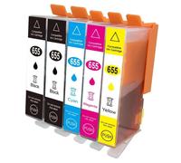 Cartouche d'encre 655XL pour imprimante, compatible avec Deskjet 655, 4615, 3520, 3525, 4620, 4625, 5525, 6520, 655 HP, 6525 XL-5 pièces