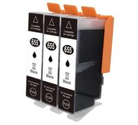 Cartouche d'encre 655XL pour imprimante, compatible avec Deskjet 655, 4615, 3520, 3525, 4620, 4625, 5525, 6520, 655 HP, 6525 XL-3 pièces Noir