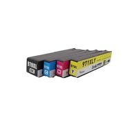 Cartouche d'encre à Jet d'encre Couleur Premium, Compatible CF970 970XL 971XL for HP970, Compatible for imprimante HP Officejet Pro X451dn X451dw X476dnMFP(1SET-4Colors)
