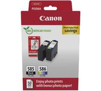 Cartouche d'encre CANON Pack de 2 Originales PG-585/CL-586 Noir et Couleur - 4106C004