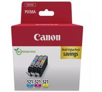Cartouche d'encre CANON Pack Multipack 3 Originales CLI-521 Couleurs (CMY) - 2933B015