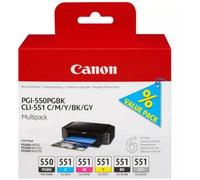 Cartouche d'encre CANON Pack Multipack 6 Originales PGI-550/CLI-551 (Noir + 5 Couleurs) - 6499B001
