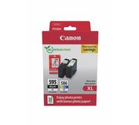Pack de 2 Cartouches d'encre Canon PG-595XL et CL-586XL + 50 feuilles GP501 10x15